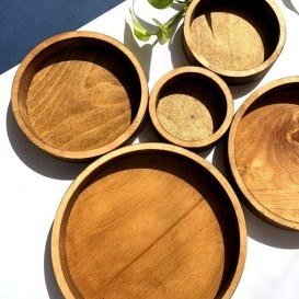 سینی چوبی پنج تیکه گرد